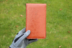 Leather Golf Scorecard Holder, Slim Yardage Book Cover