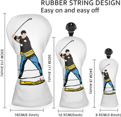 Funny Golf Head Covers Premium Funny Driver Headcover, 3 Wood Headcover (Fairway Wood Head Cover), Hybrid Headcover Fits for All Brand