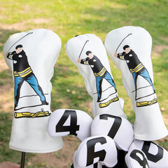 Funny Golf Head Covers Premium Funny Driver Headcover, 3 Wood Headcover (Fairway Wood Head Cover), Hybrid Headcover Fits for All Brand