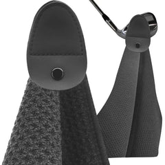 Magnetic Waffle Golf Towel — Black