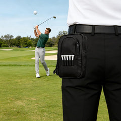 Golf Valuables Pouch — 3 Zip Pockets, Green Ball Pendant