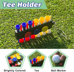 Golf Essentials Kit, 29 in 1 Golf Club Cleaning Kit - Golf Towel, Golf Club Brush, Gift Golf Balls, Golf Line Stencils and Pens, Golf Tee and Markers, Golf Divot Repair Tool - Golf Accessories for Men