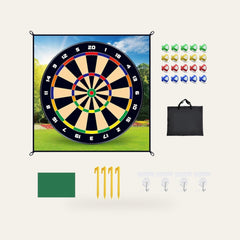 Golf Chipping Dart Game — target mat shown with sticky balls, carry bag and accessories