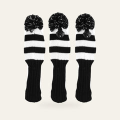 Knit Wood Headcovers — Black & White, 3 Piece Set