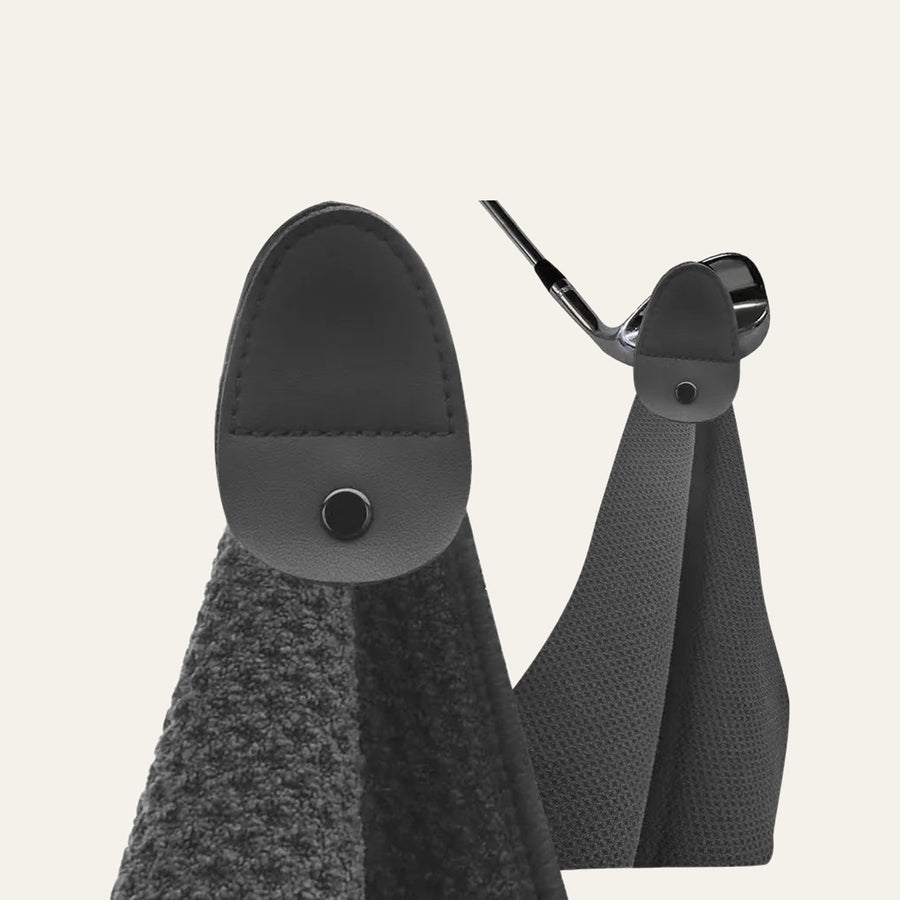 Magnetic Waffle Golf Towel — Black
