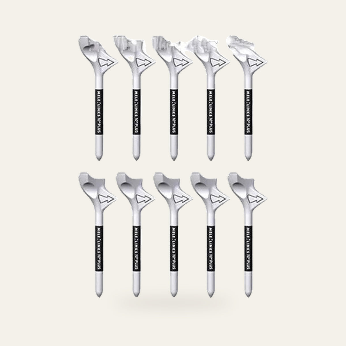 Plastic Golf Tees — White, 10 Pack